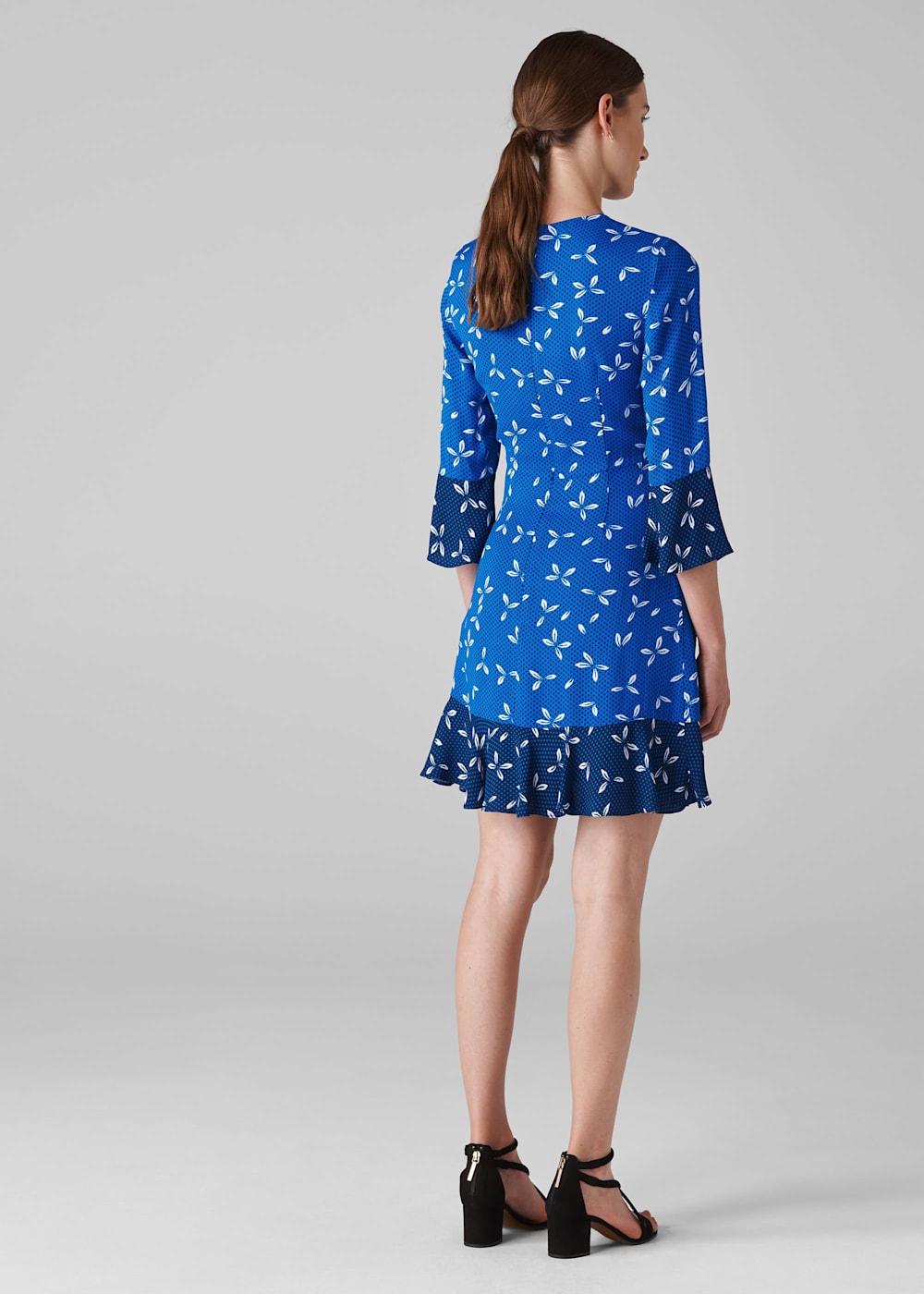 Blue Multi Polly Spot Print Dress WHISTLES Whistles UK