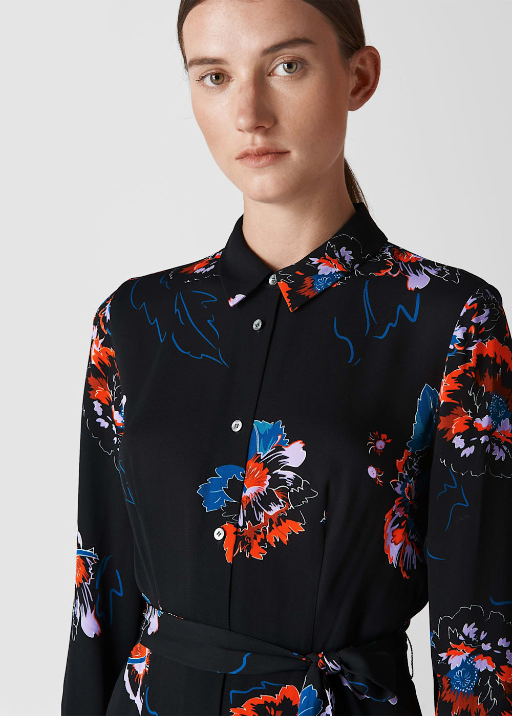 Whistles freya print shirt dress shop