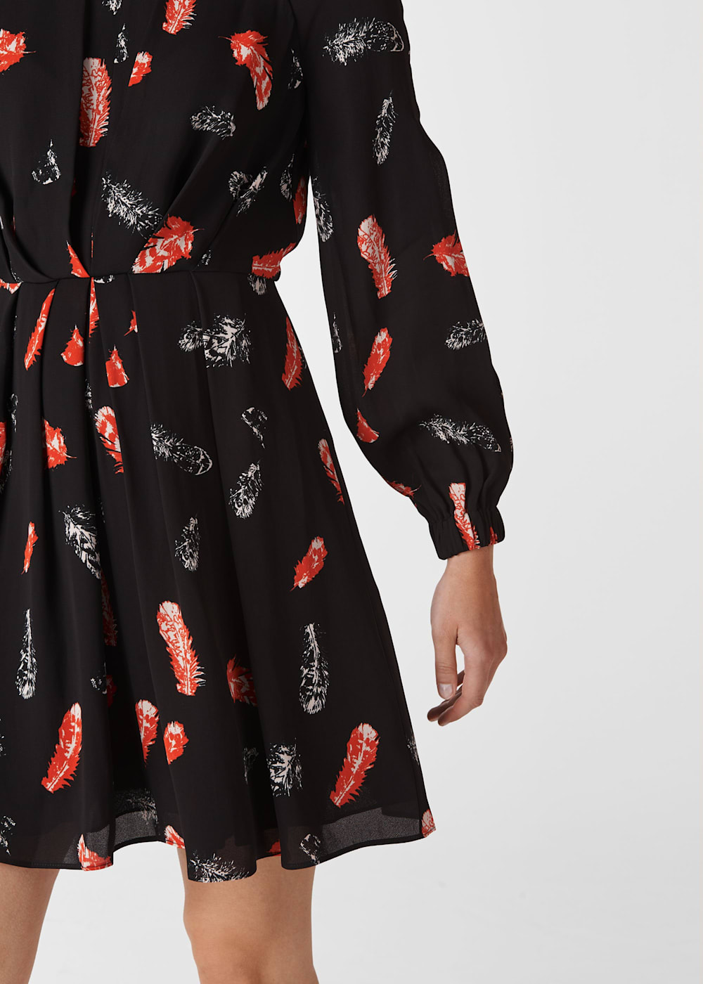 Whistles jasmine feather print dress sale