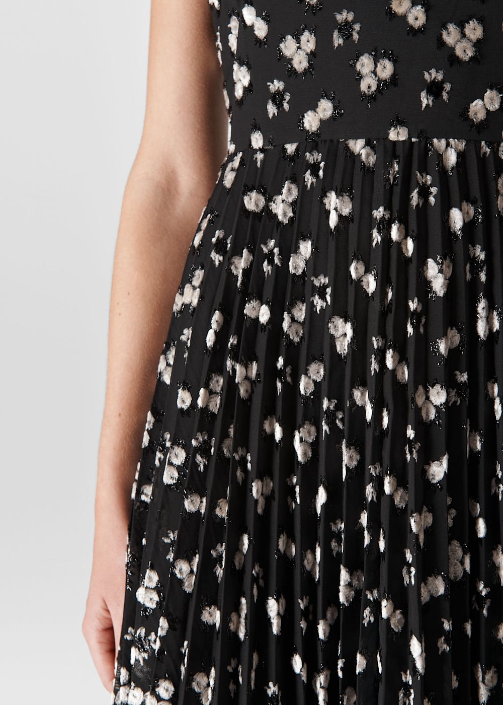 Whistles snow blossom pleated dress shop
