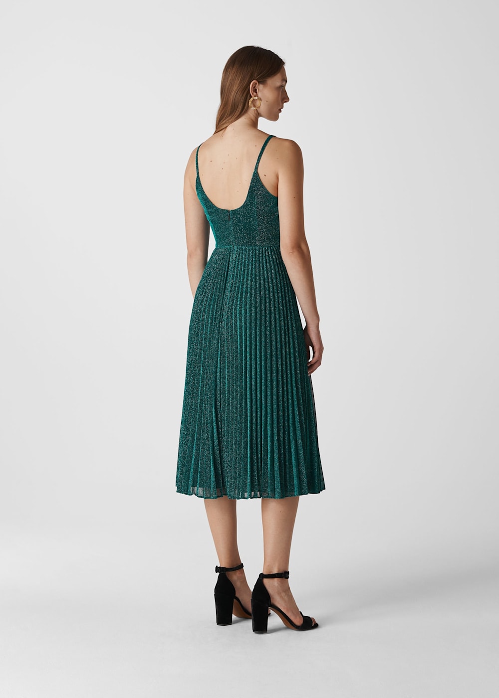 Whistles off shoulder pleated dress on sale