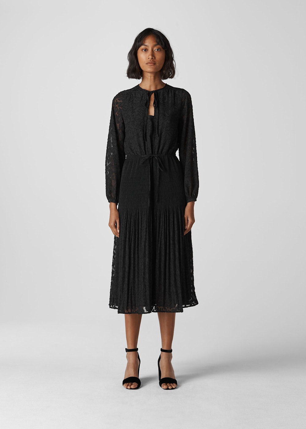 Whistles animal devore pleated dress hot sale