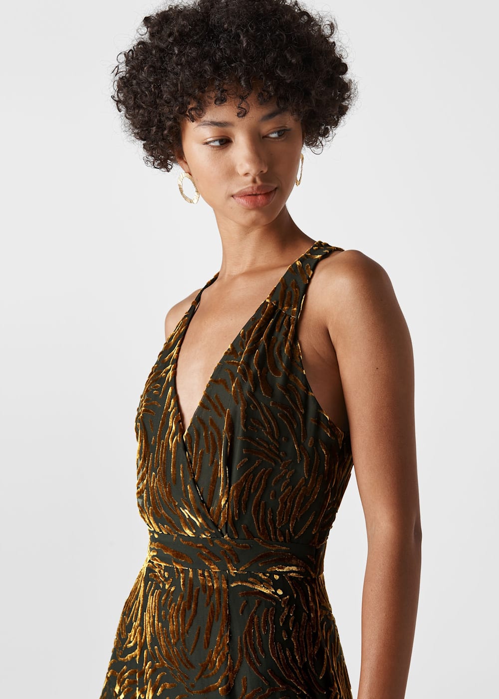 Gold Edith Reed Print Maxi Dress WHISTLES Whistles UK