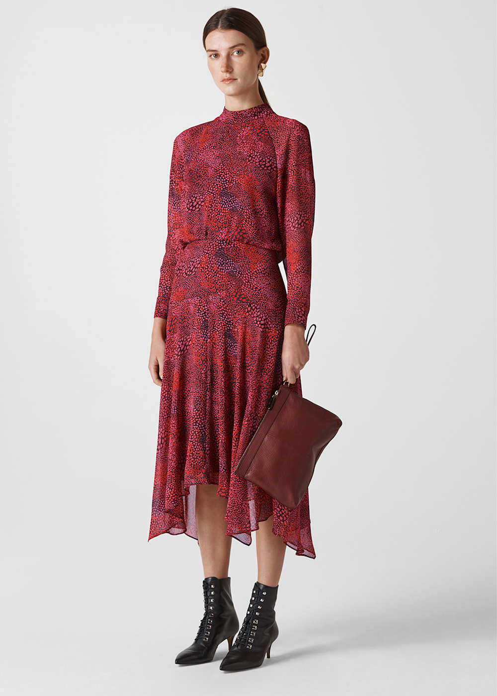 Pink Multi Abstract Animal Carlotta Dress WHISTLES Whistles UK