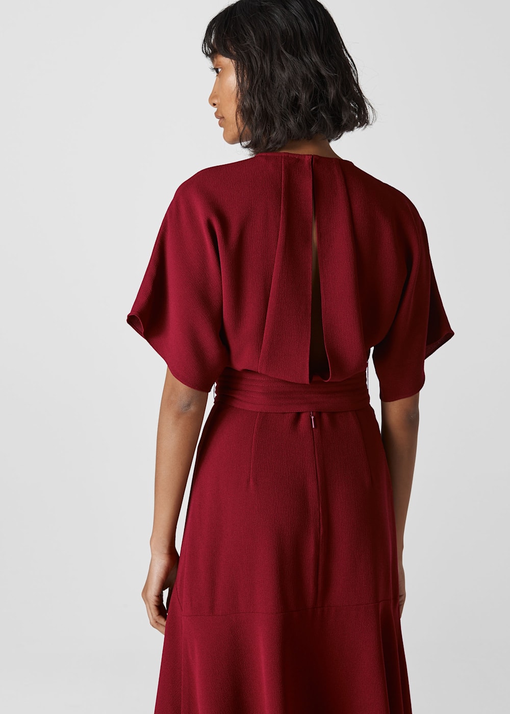 Whistles textured belted midi dress shop