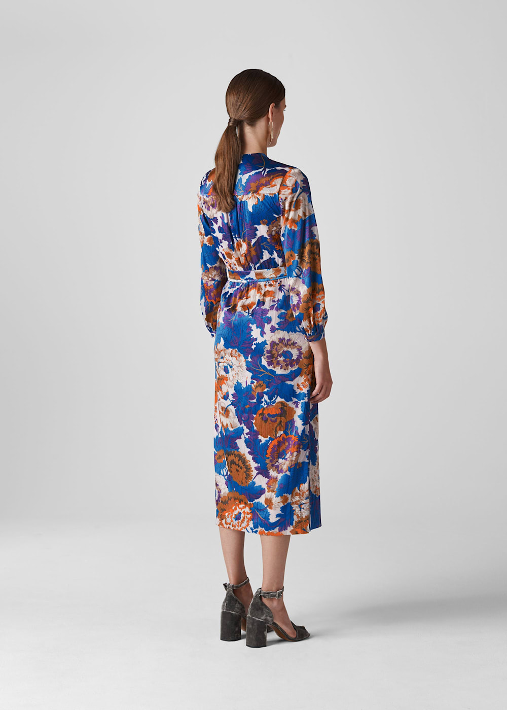 Multicolour Autumn Bloom Devore Wrap Dress WHISTLES Whistles UK