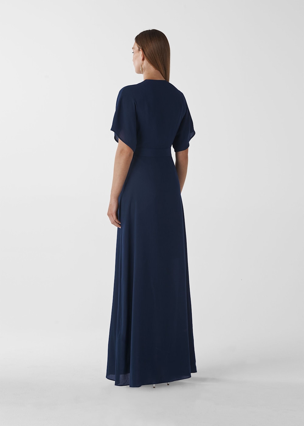Navy Nova Frill Wrap Maxi Dress WHISTLES Whistles US