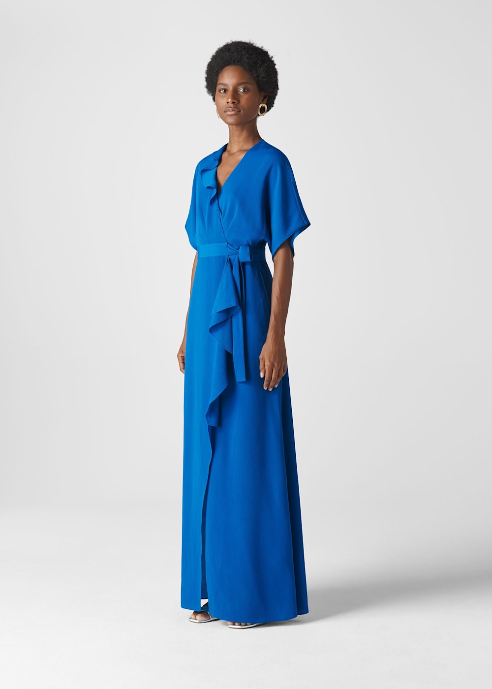 Blue Nova Frill Maxi Dress WHISTLES Whistles UK