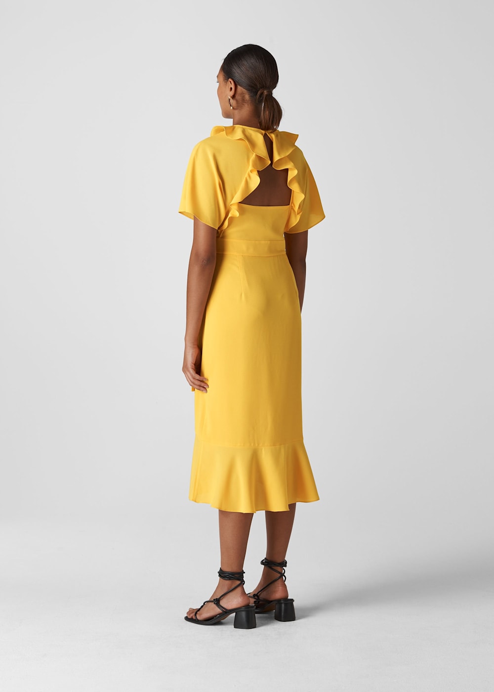 Yellow Abigail Frill Wrap Dress WHISTLES Whistles UK