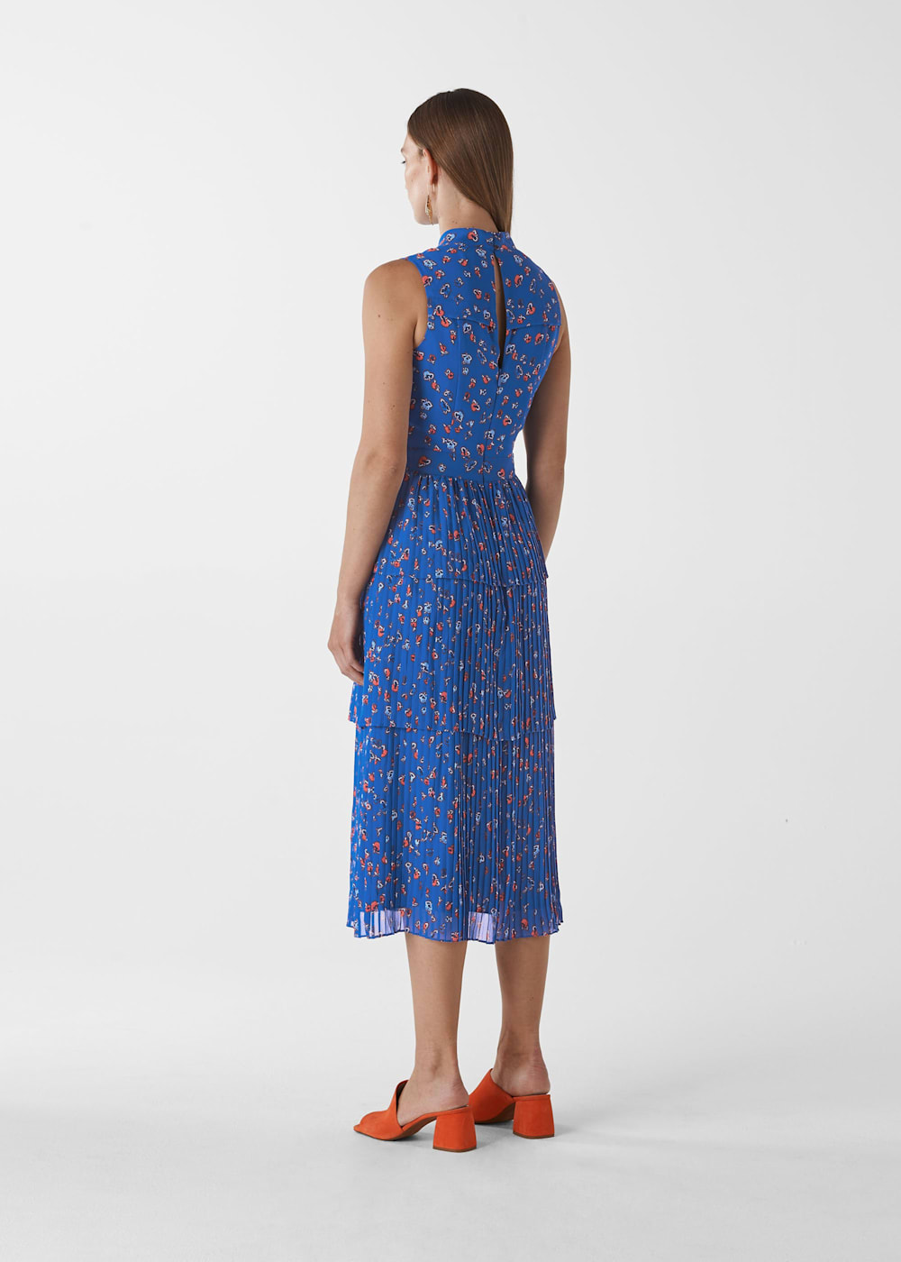 Blue Multi Ditsy Floral Tiered Dress WHISTLES Whistles US