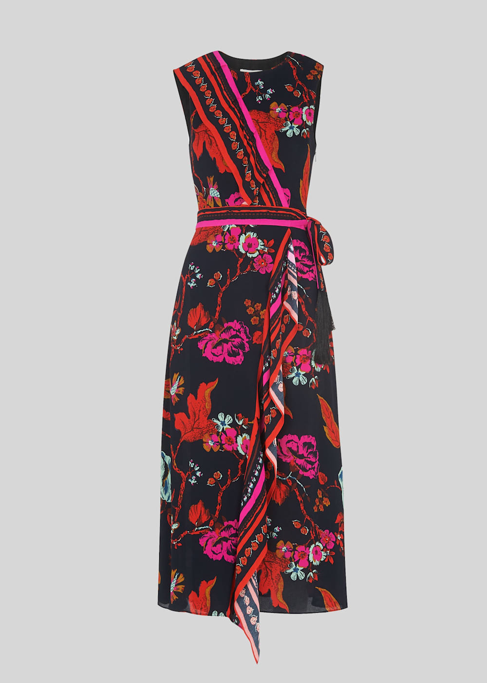 Pink scarf print dress store
