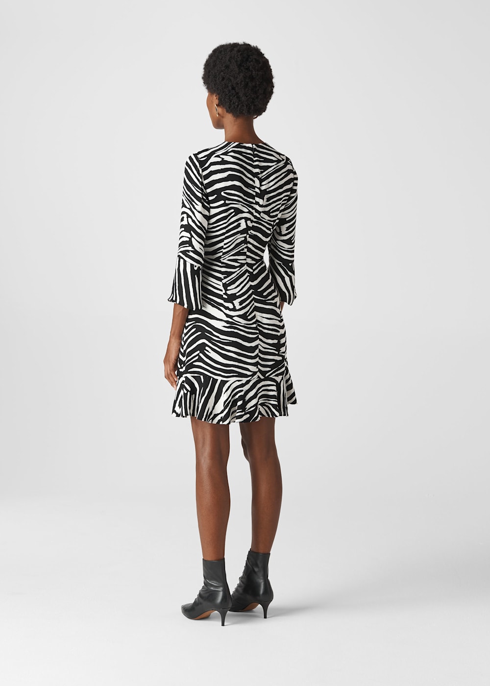 Black White Zebra Print Flippy Dress WHISTLES Whistles UK