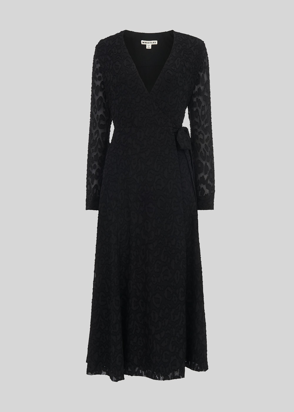 Whistles black wrap dress online