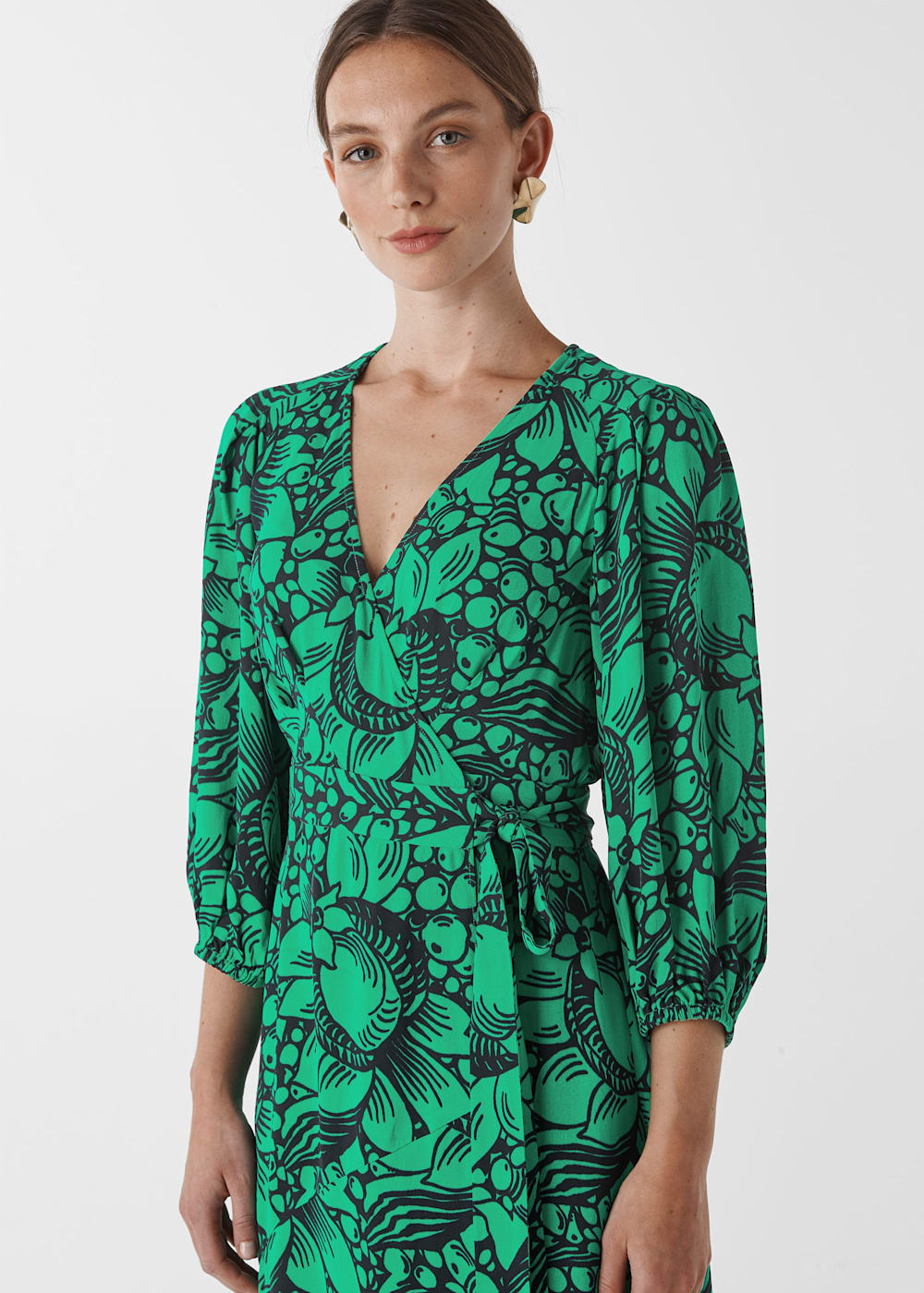 Whistles josephine print wrap dress hot sale