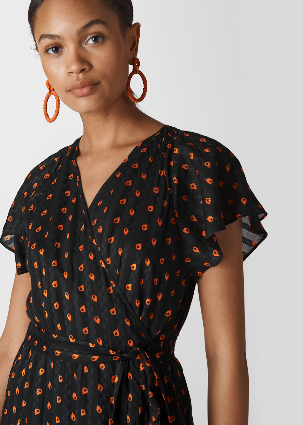 Whistles spot wrap jersey dress new arrivals
