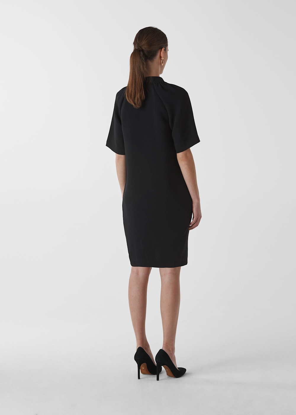 Black Devyn Crepe Dress WHISTLES Whistles UK