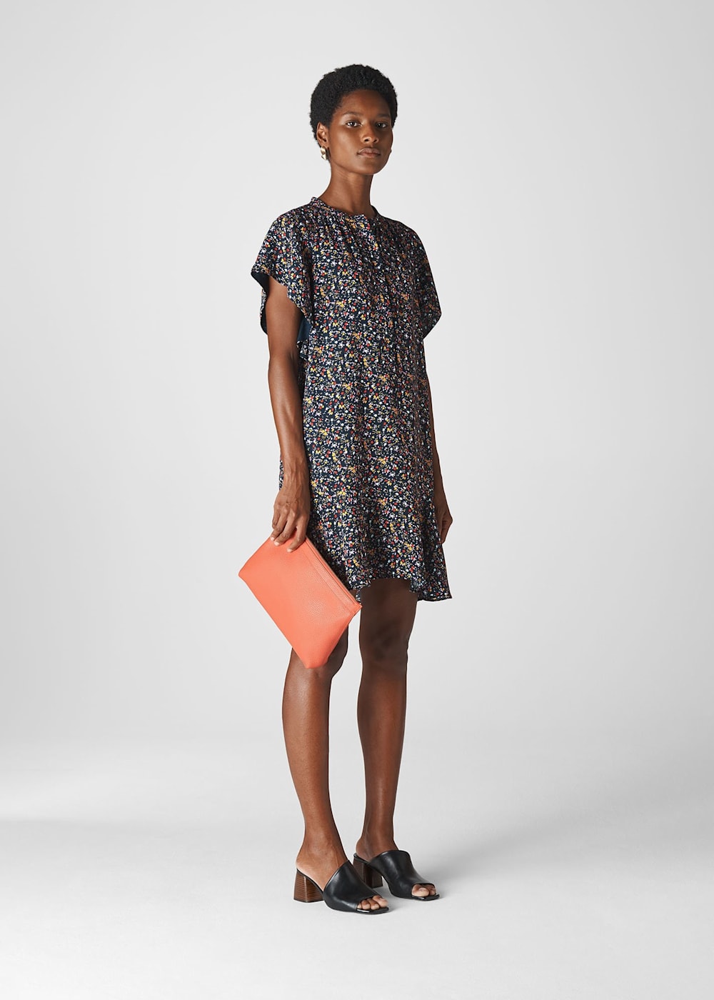 Whistles ditsy blossom midi shirt dress hot sale