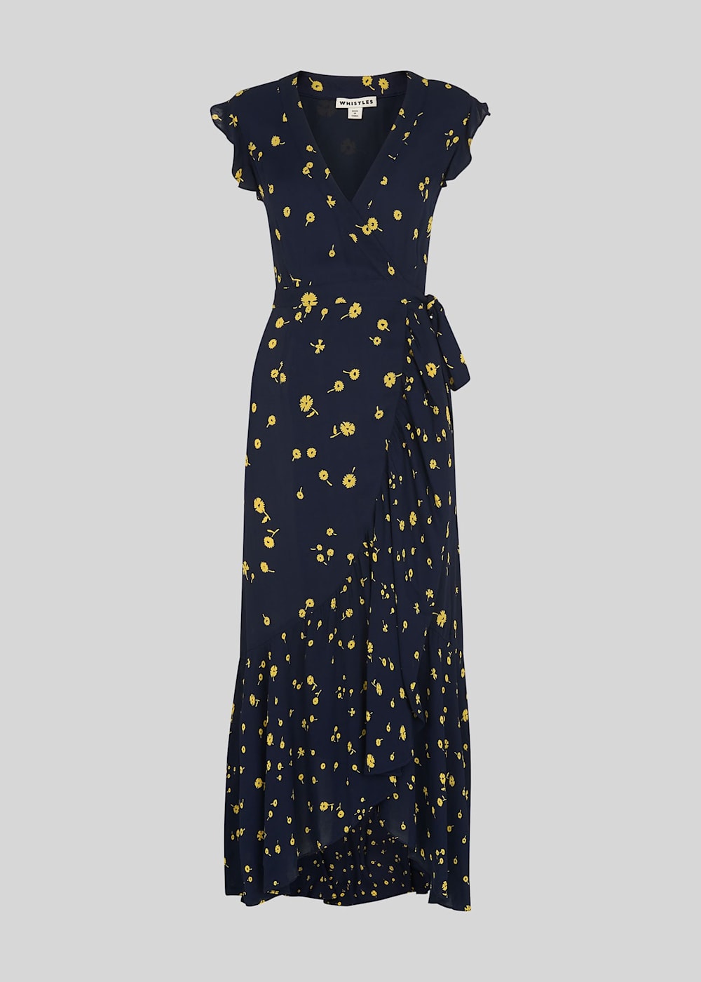 Navy Multi Daisy Chain Wrap Dress WHISTLES Whistles US