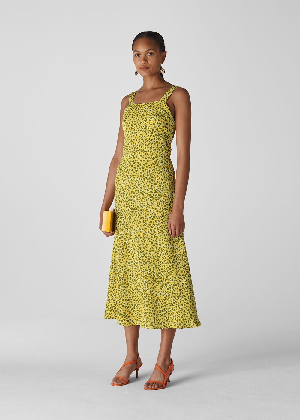 Yellow Multi Llora Clouded Leopard Dress WHISTLES Whistles UK