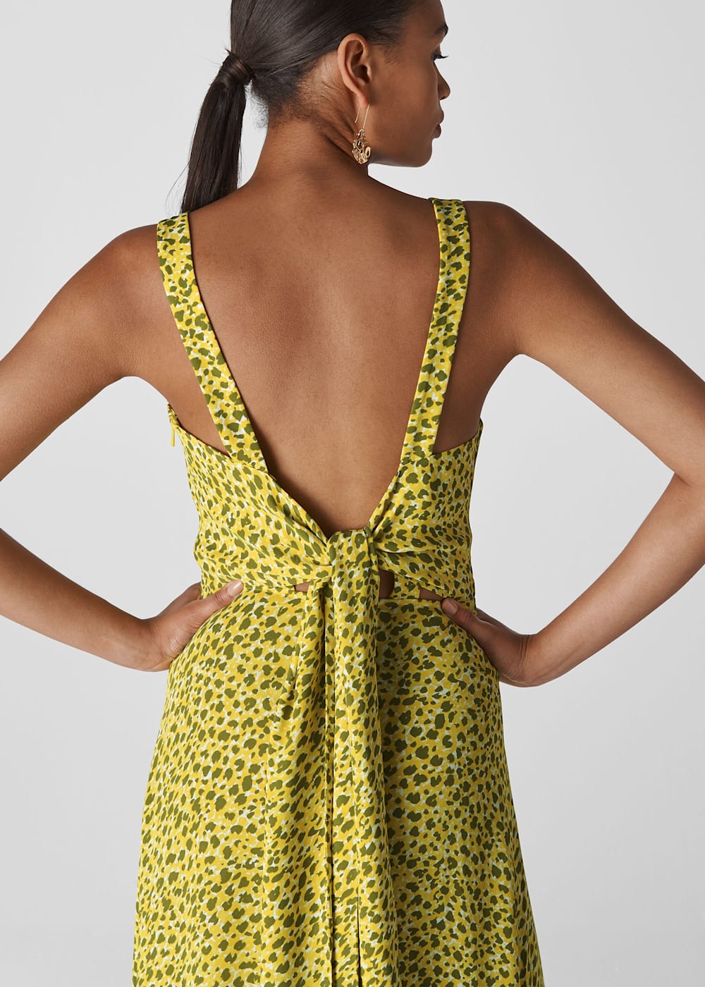 Yellow Multi Llora Clouded Leopard Dress WHISTLES Whistles UK