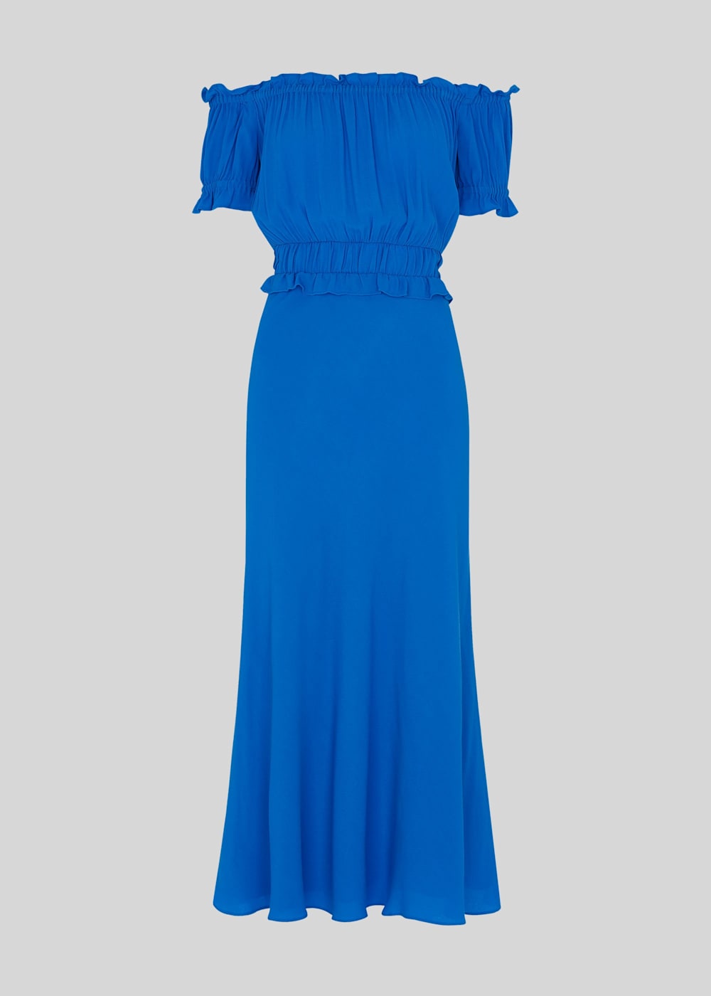 Shirred bardot dress on sale