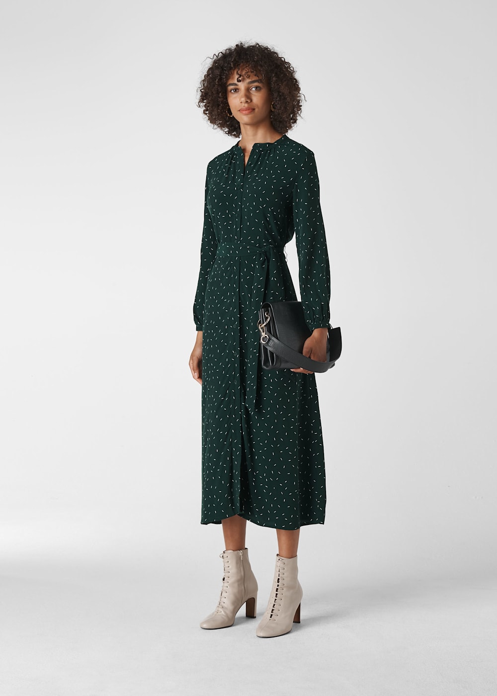 Green Multi Sprinkle Print Shirt Dress WHISTLES