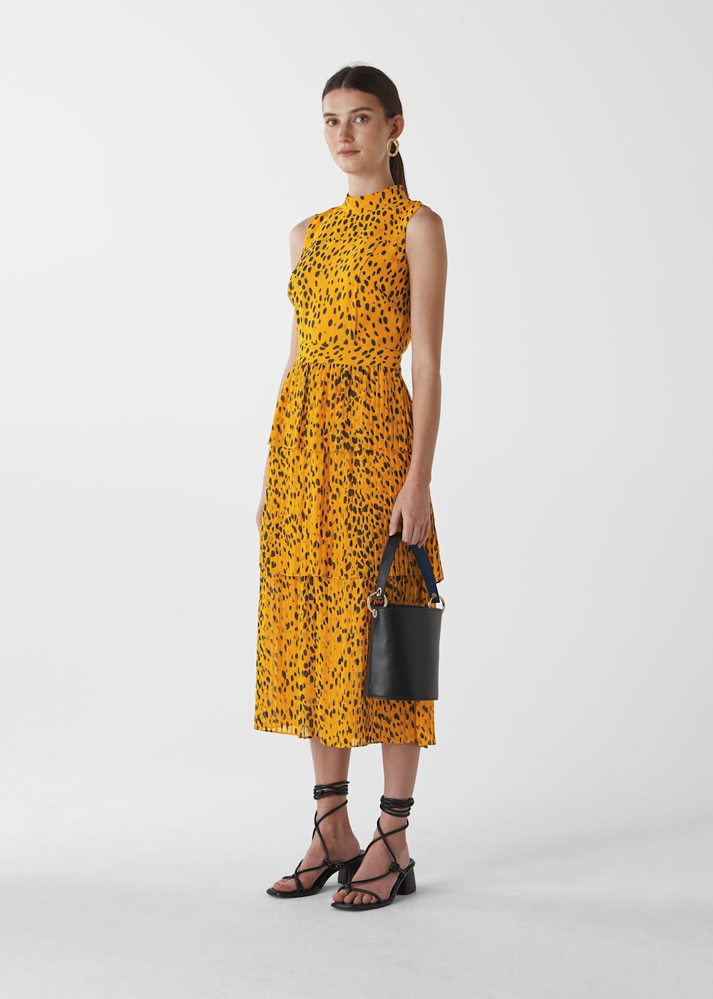 Leopard print tiered dress 2025