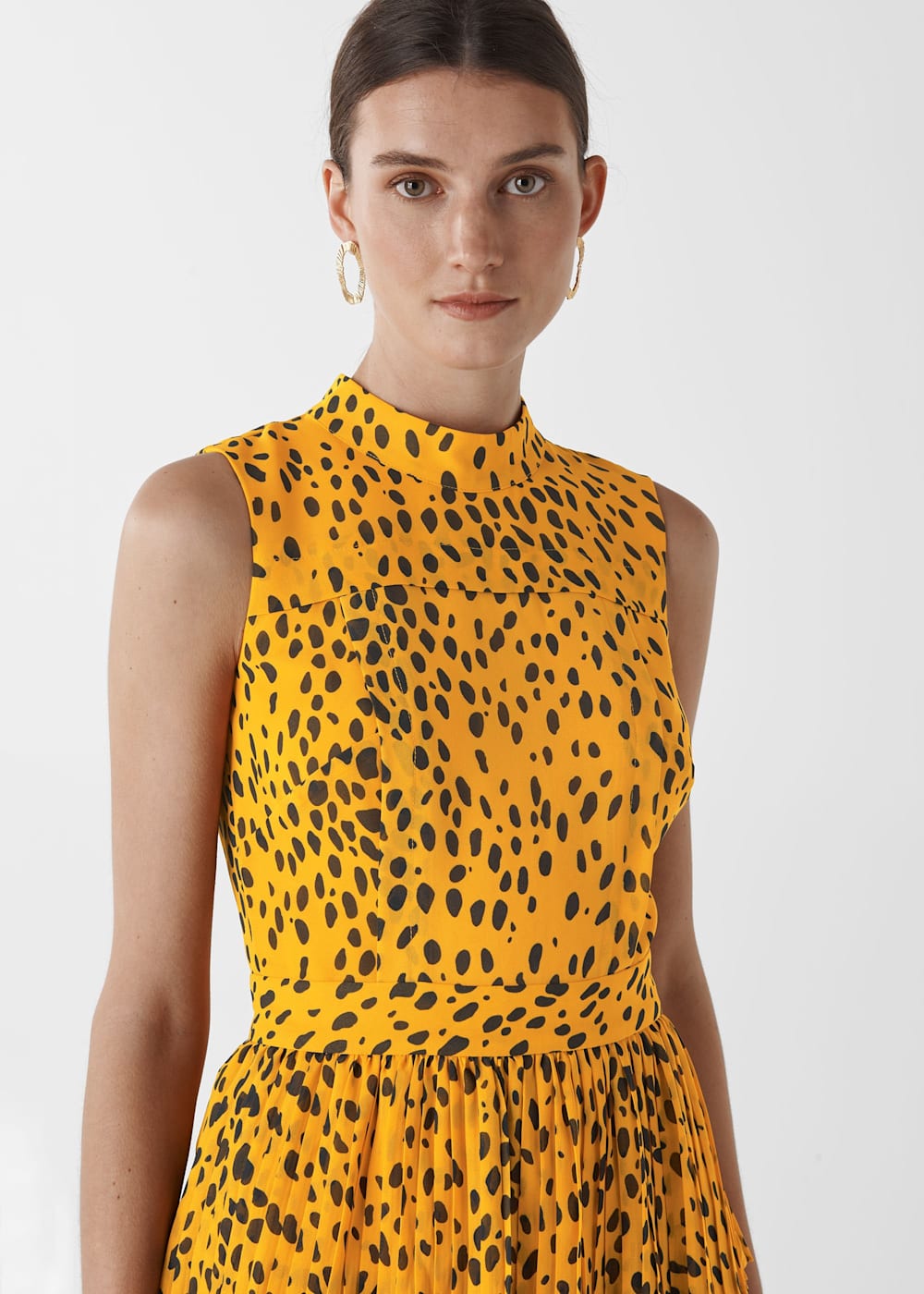 Animal print yellow dress hotsell