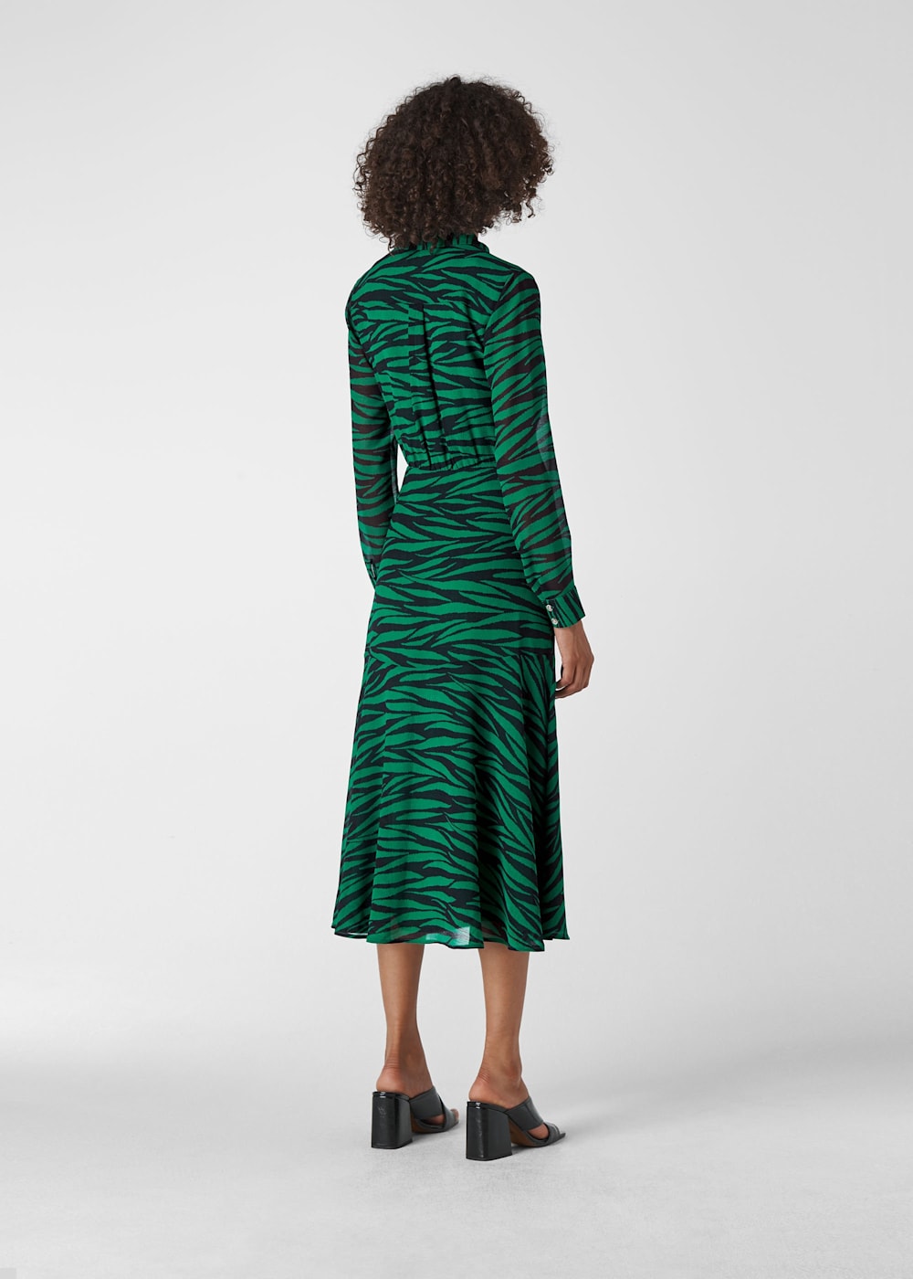 Green Multi Carys Tiger Print Shirt Dress WHISTLES Whistles UK