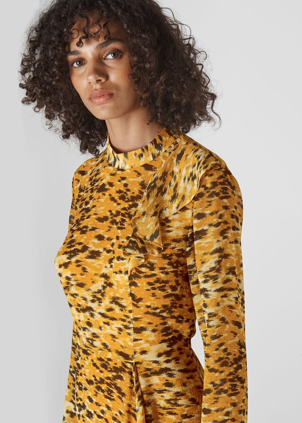 Whistles yellow animal print skirt outlet