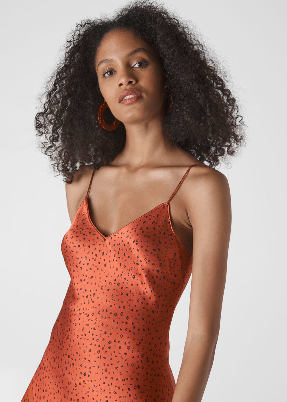 Polka dot rust dress sales