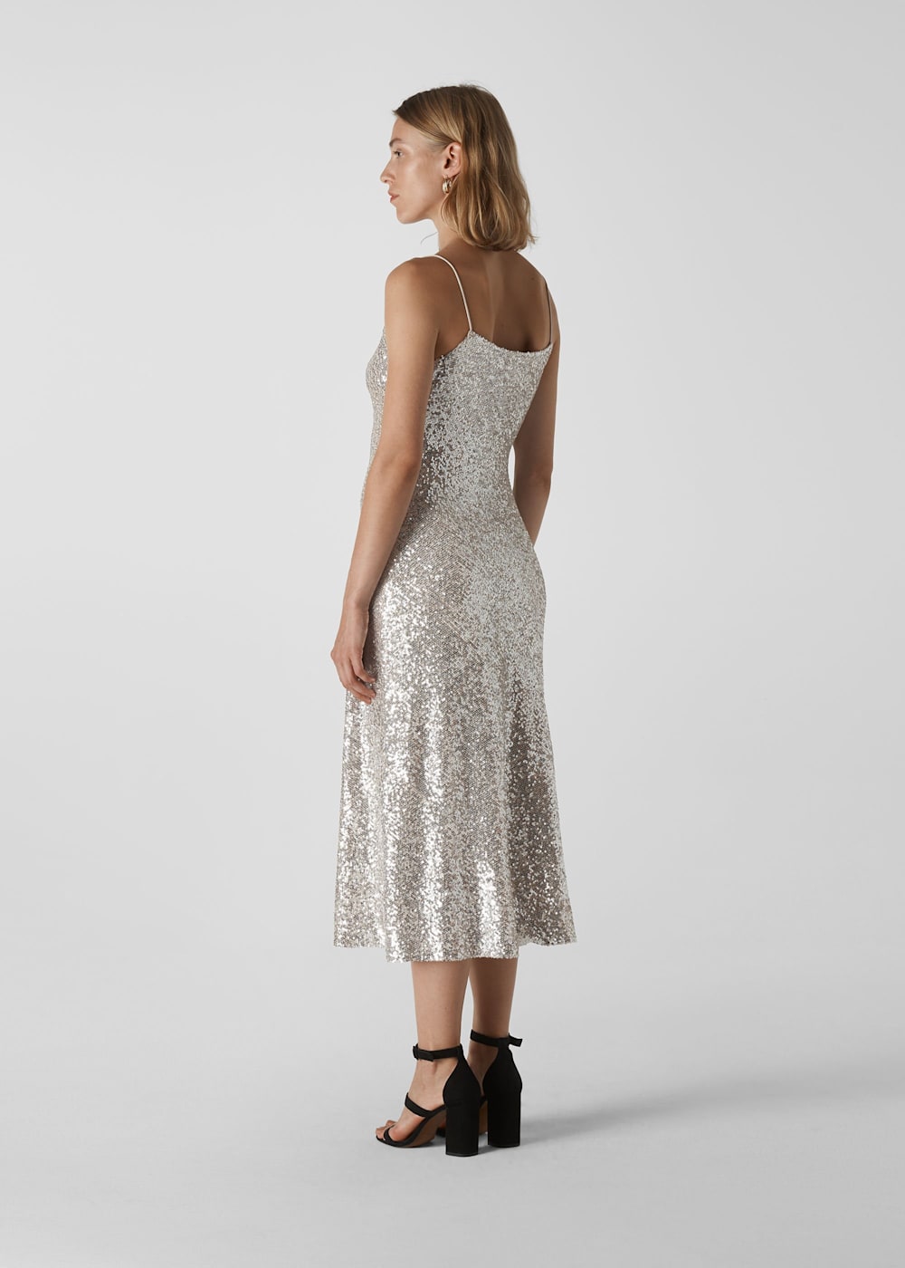 Silver Dagma Sequin Slip Dress WHISTLES Whistles US