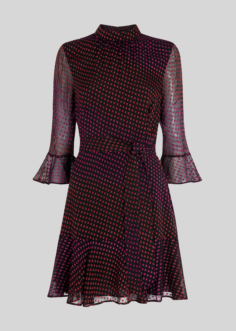 Whistles almond print dobby dress shop