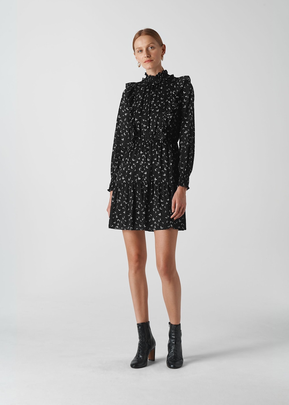 Black and white frill dress on sale