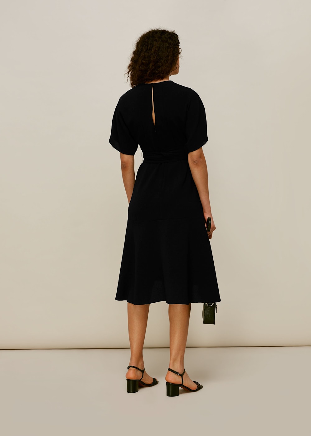 Whistles textured belted midi dress sale