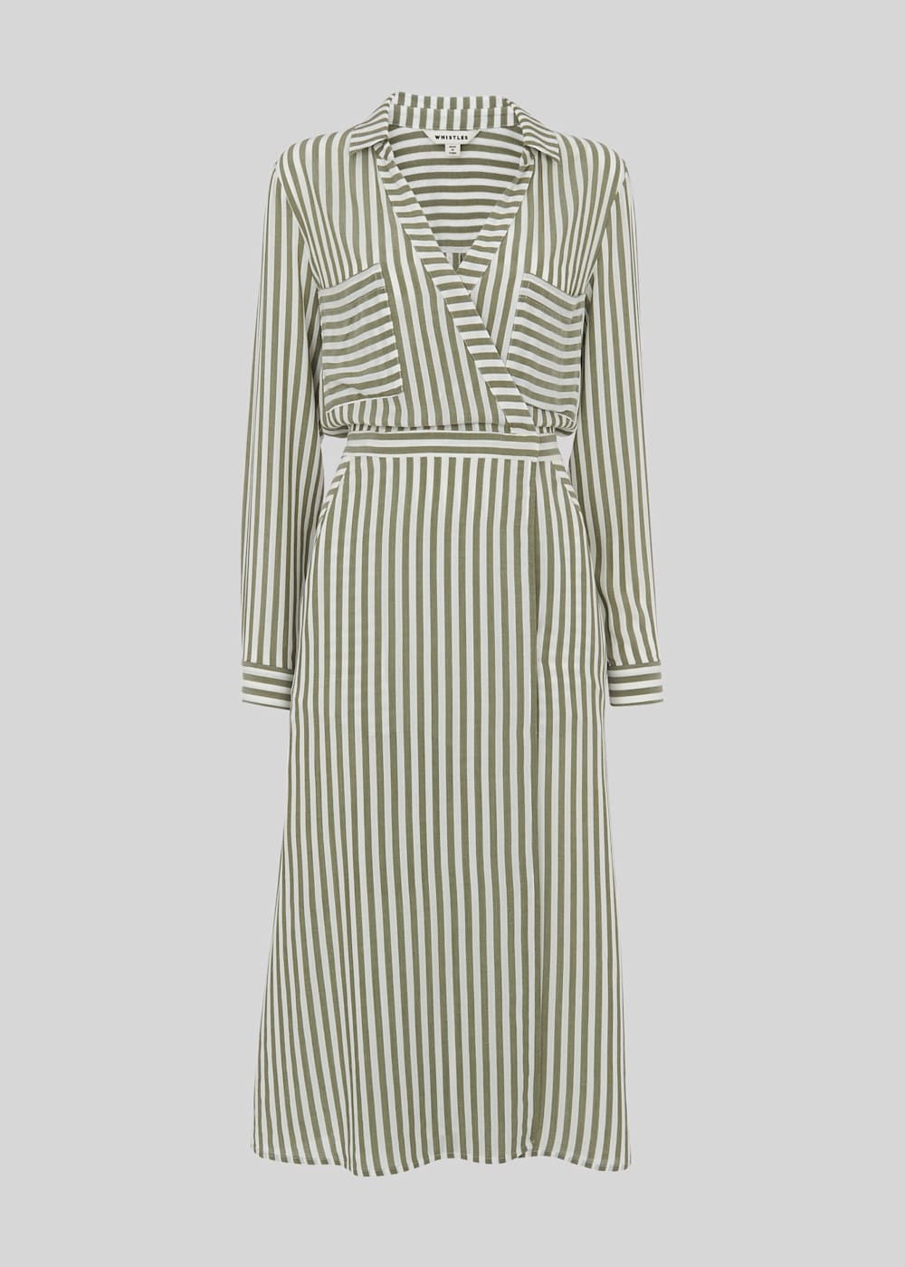 Multicolour Stripe Wrap Shirt Dress WHISTLES Whistles US