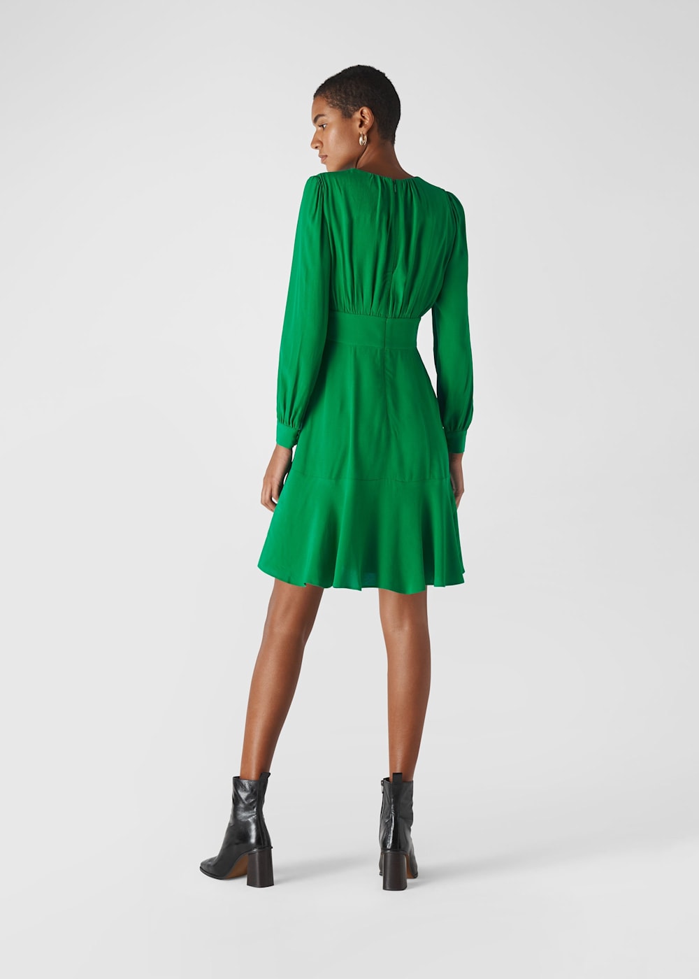 Green Short Button Through Dress WHISTLES Whistles UK