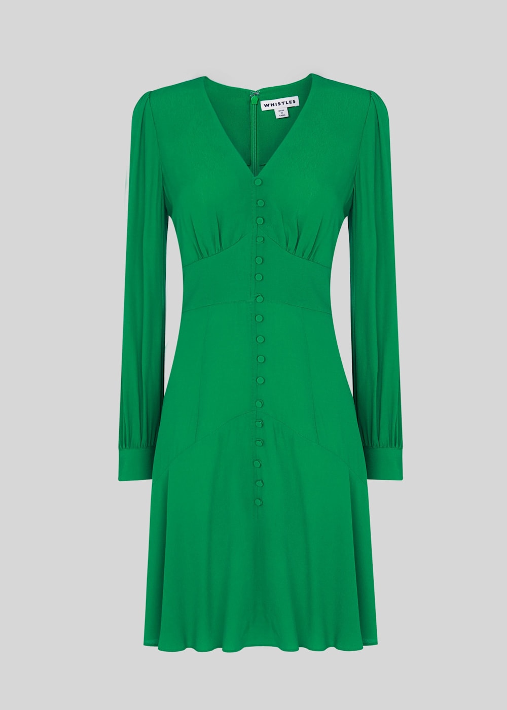 Green Short Button Through Dress