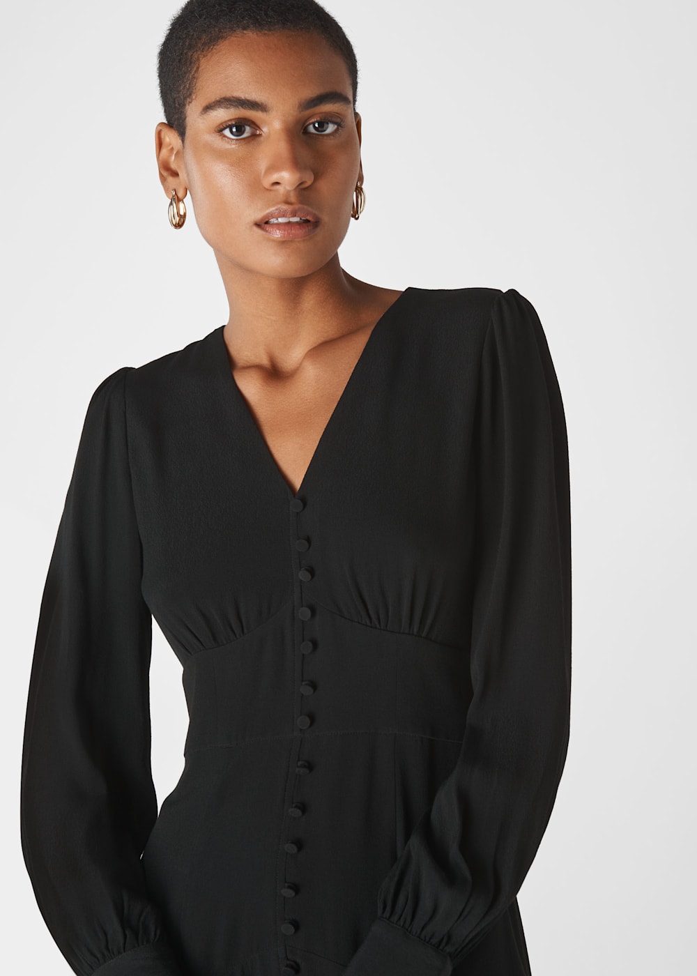 Long button through dress online