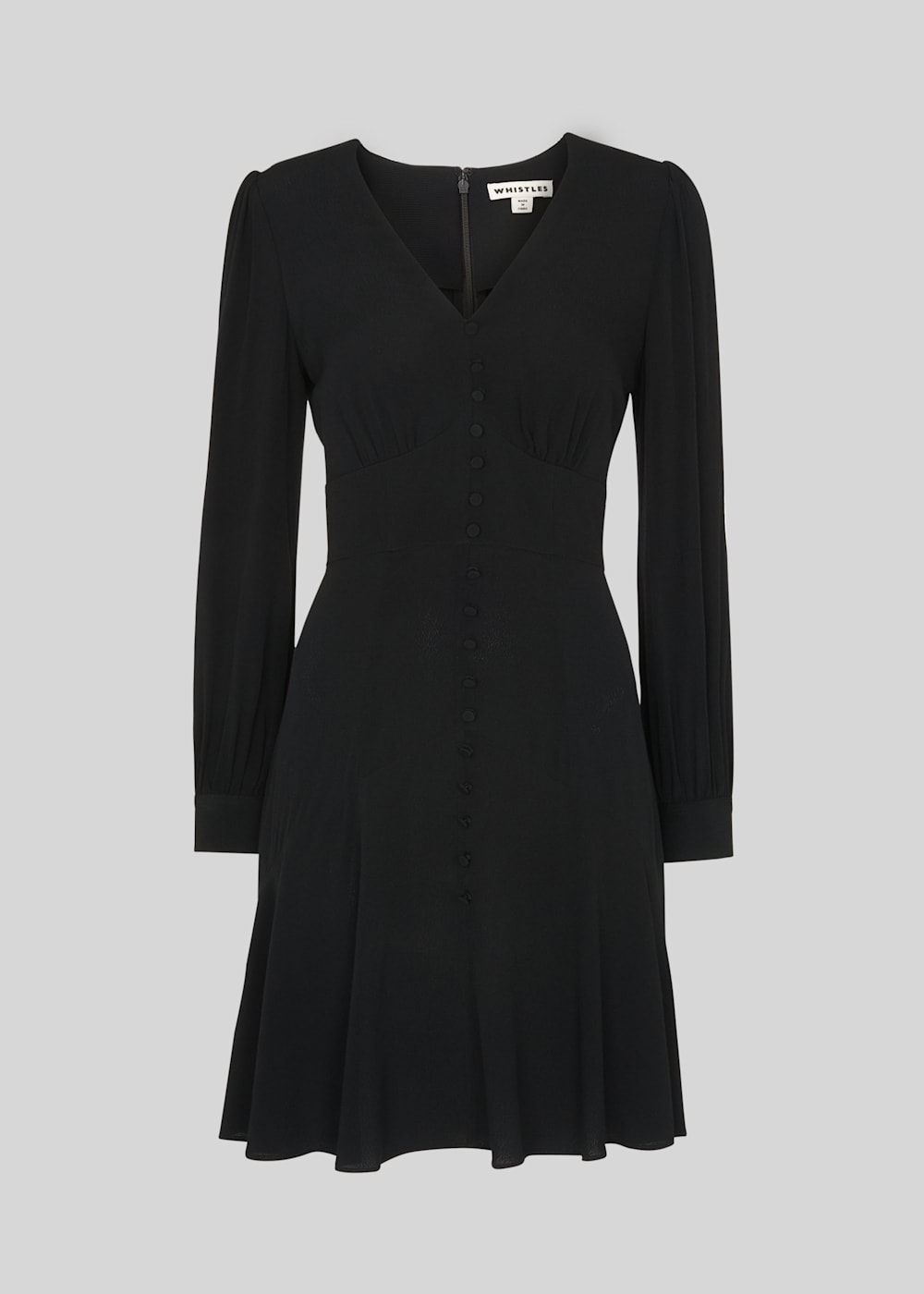Black button through dress discount