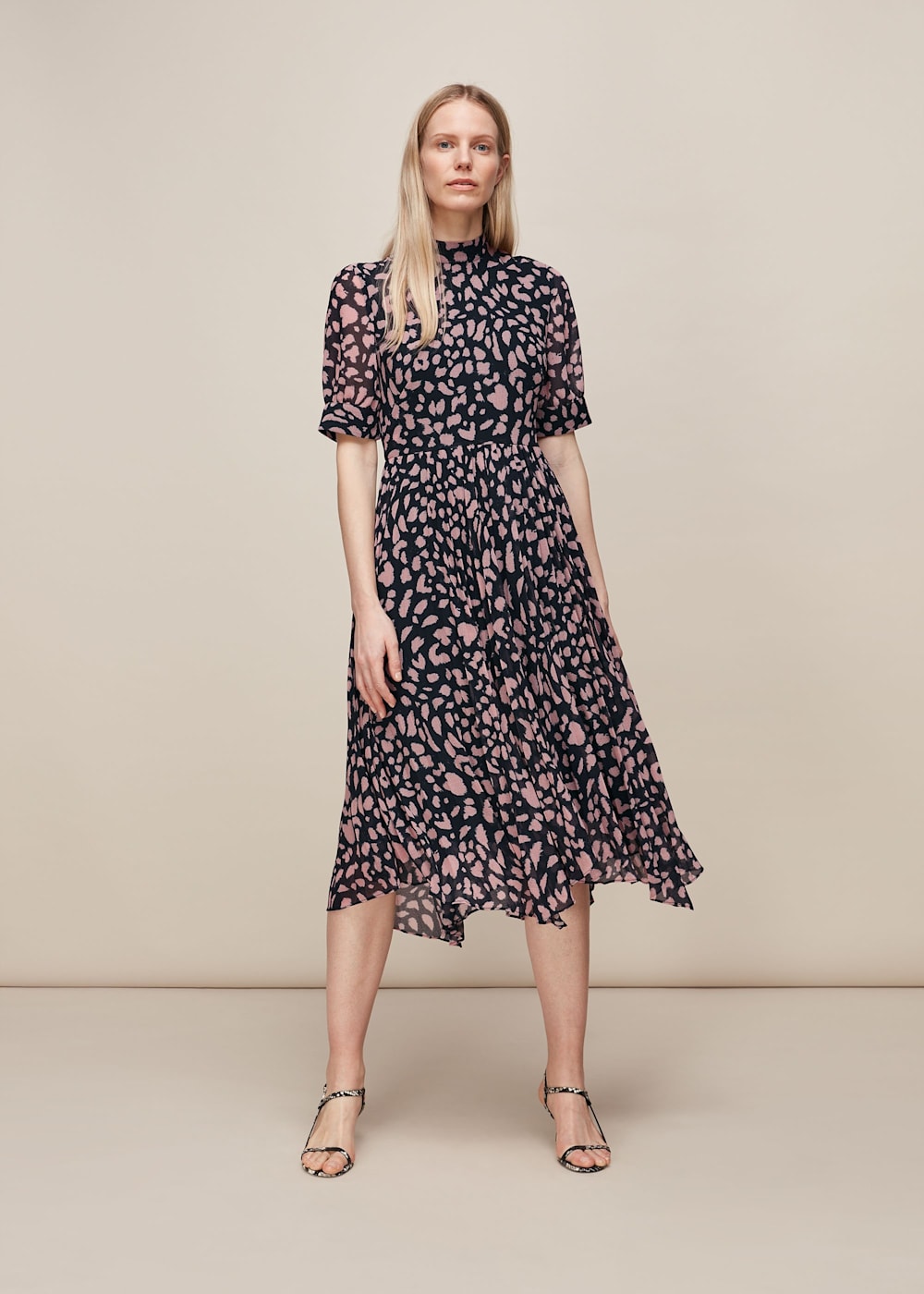 Whistles animal devore pleated dress hot sale