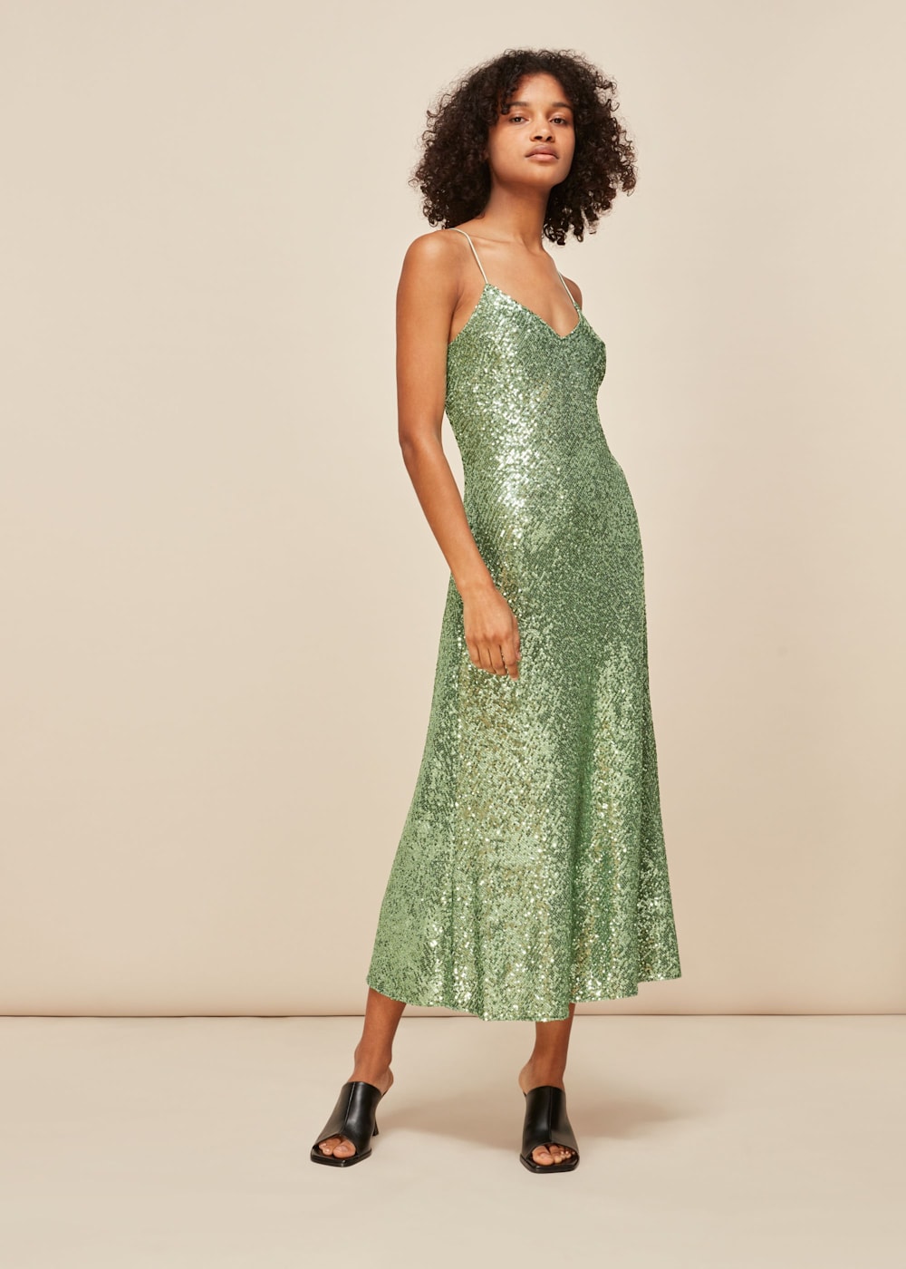 Whistles green sparkly dress deals