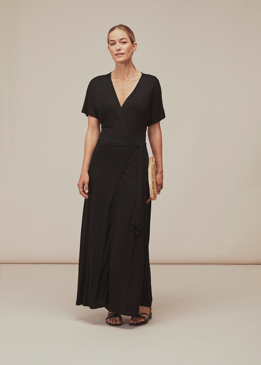 Jersey Wrap Midi Dress