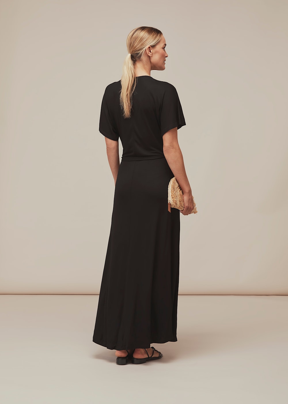 Jersey wrap midi dress outlet
