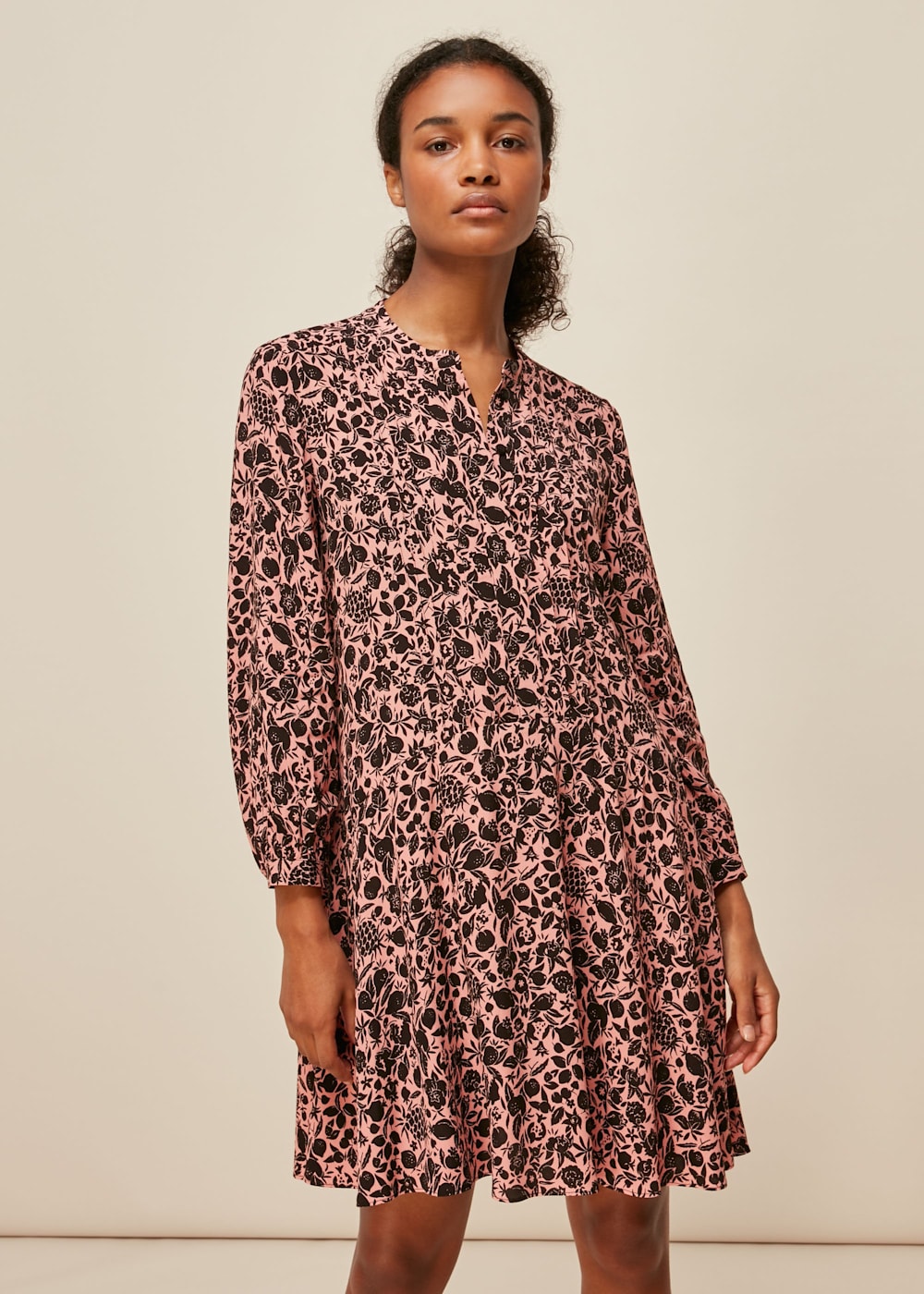 Pink Multi Tropical Fruit Print Dress WHISTLES Whistles UK