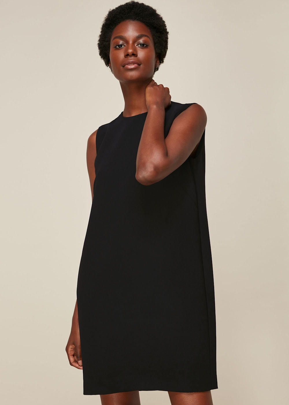 Black crepe dress hot sale