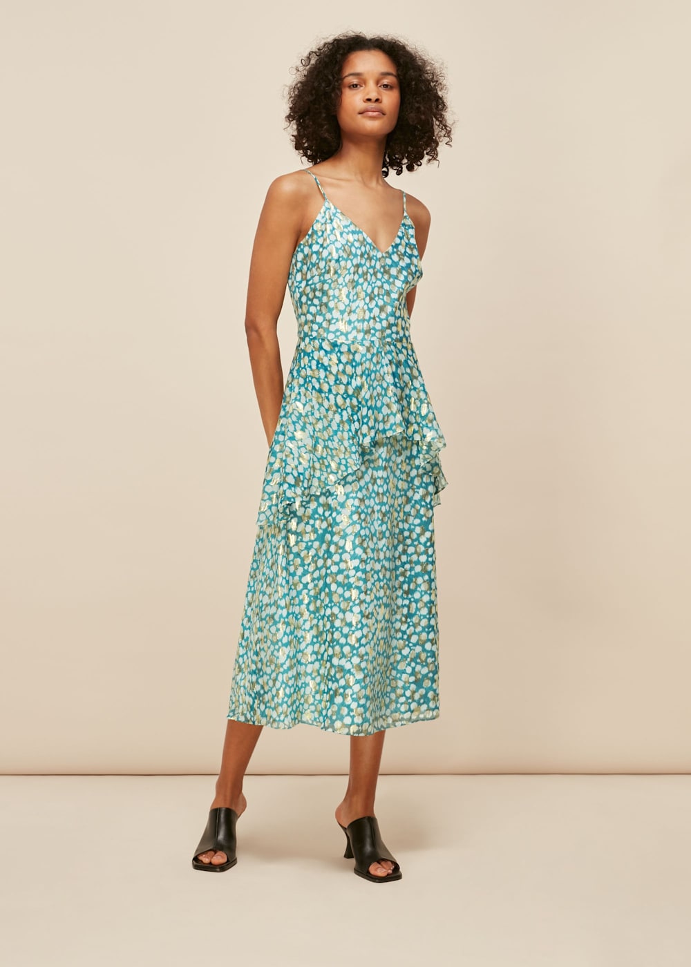 Green Multi Strappy Animal Metallic Dress WHISTLES Whistles UK