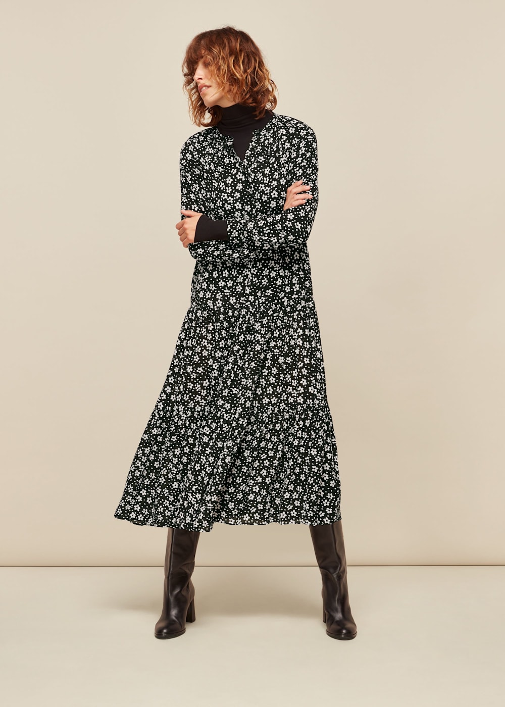 Whistles spot print maxi dress 2025