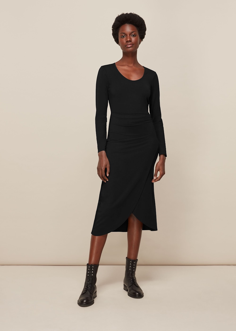 Whistles spot wrap jersey dress sales