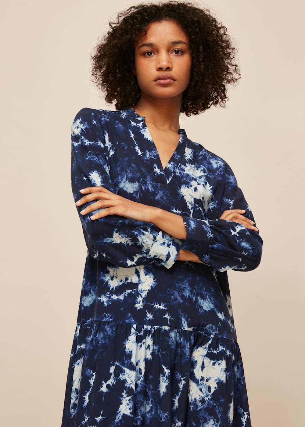 Blue Multi Tie Dye Smock Dress WHISTLES Whistles US
